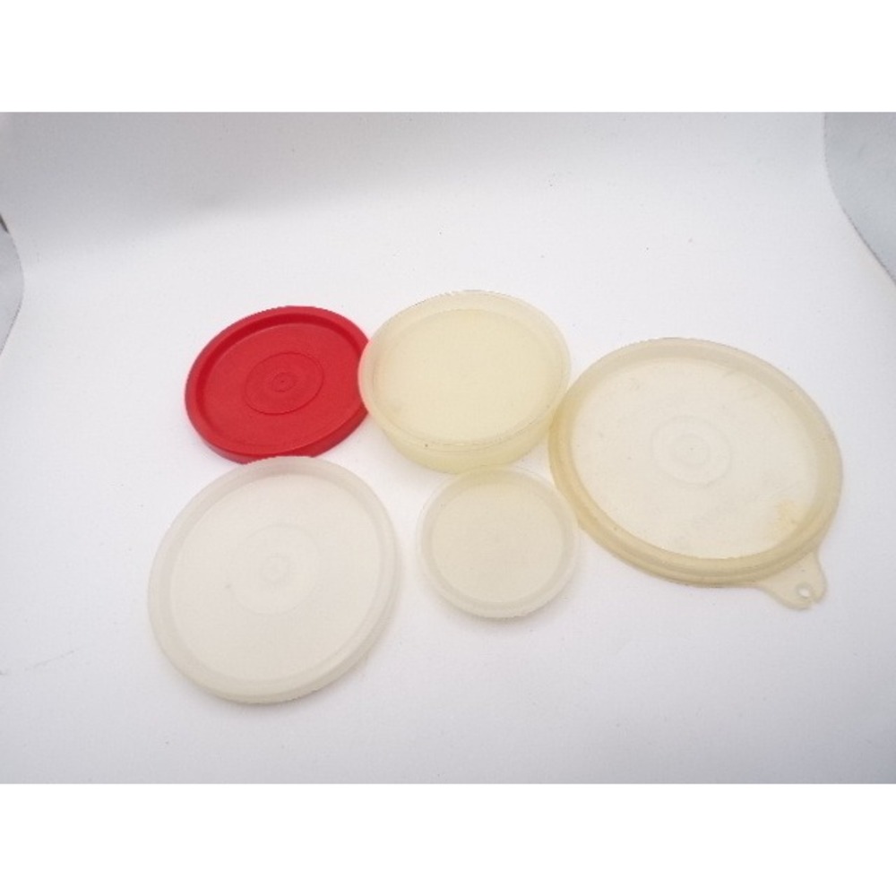 Tupperware Round Lids 5 Piece Set Assorted Sizes Replacement Lids